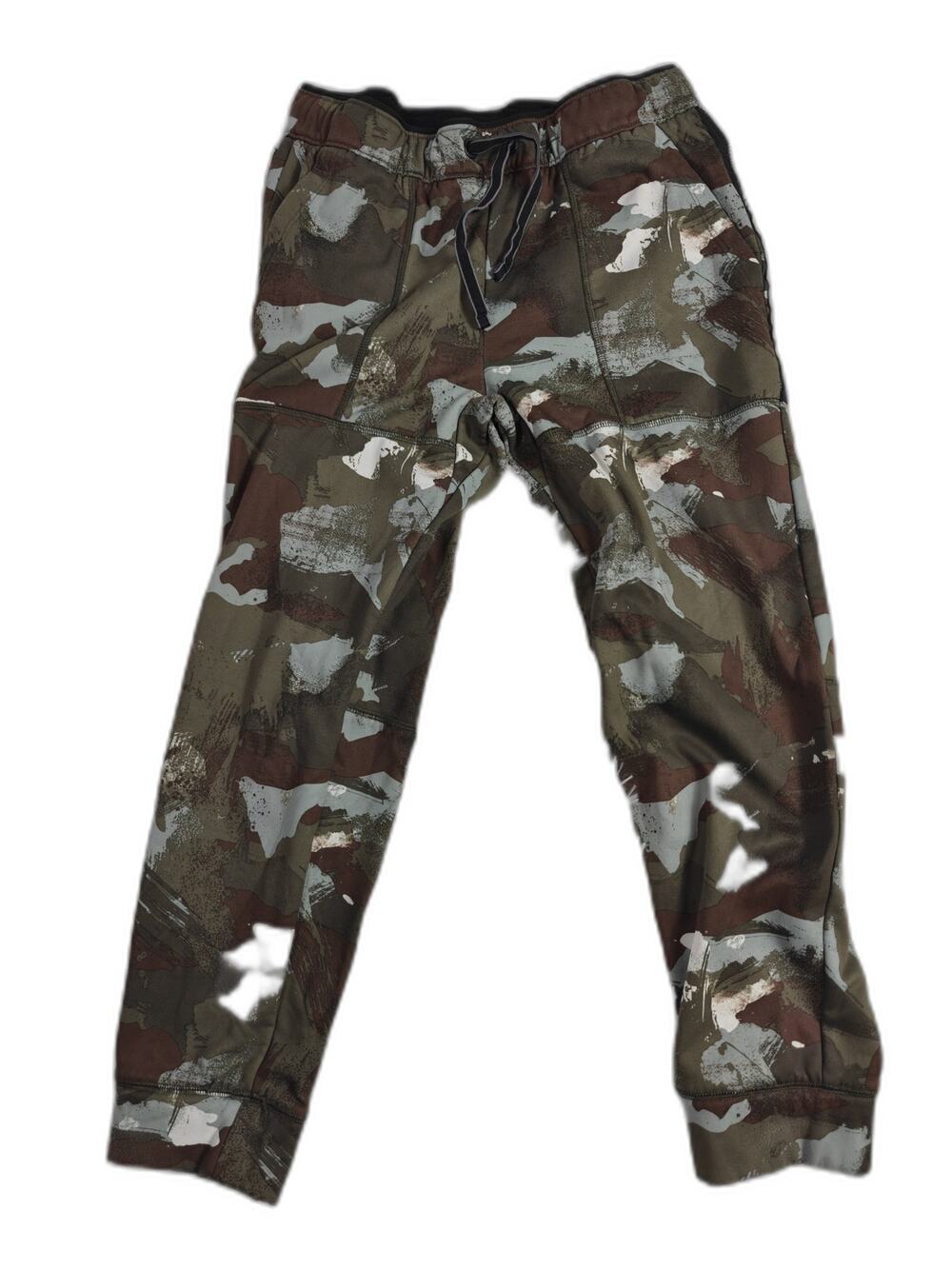 Womens Athletic Works Fleece Jogger Pants Camo Multicolor Size L 10-12 Husky
